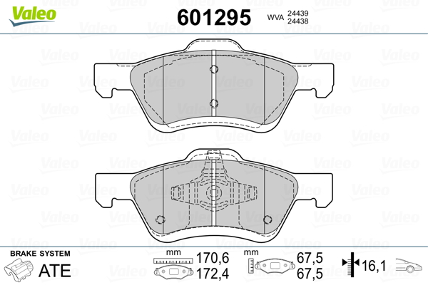 VALEO Fékpofa 601295_VALEO