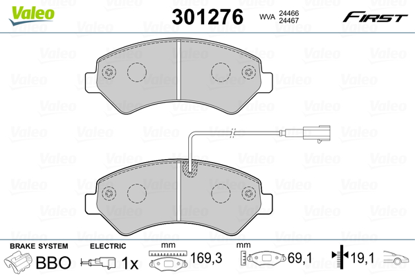 VALEO Első fékbetét 301276_VALEO