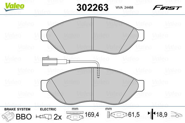 VALEO Első fékbetét 302263_VALEO