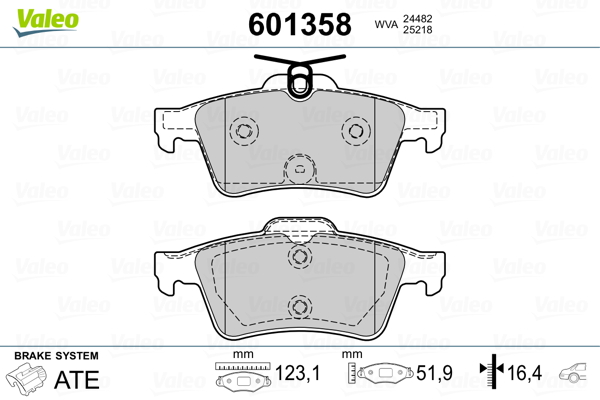 VALEO Hátsó fékbetét 601358_VALEO