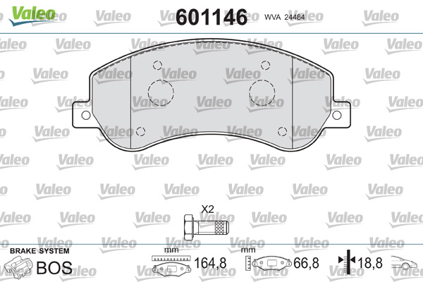 VALEO Első fékbetét 601146_VALEO