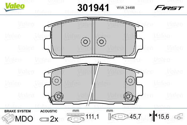 VALEO FIRST Hátsó fékbetét 301941_VALEO