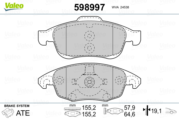 VALEO Első fékbetét 598997_VALEO