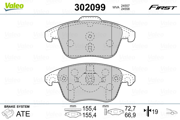 VALEO Első fékbetét 302099_VALEO