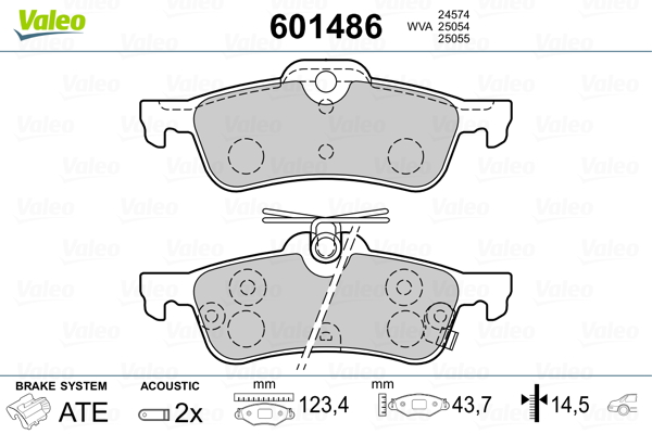 VALEO Hátsó fékbetét 601486_VALEO