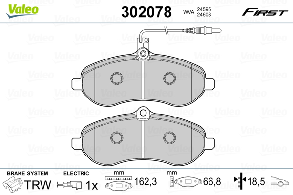 VALEO Első fékbetét 302078_VALEO