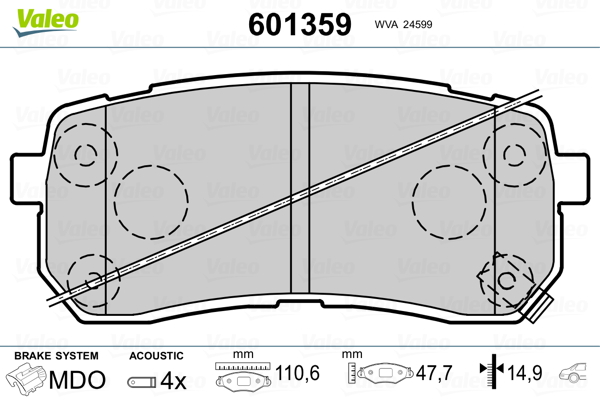 VALEO Fékbetét, mind 601359_VALEO