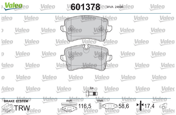 VALEO Hátsó fékbetét 601378_VALEO