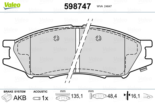 VALEO Első fékbetét 598747_VALEO