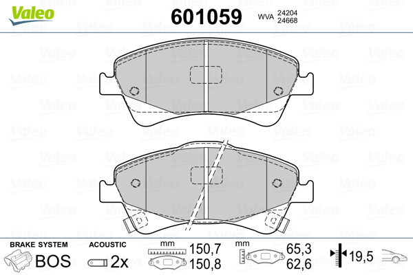 VALEO Első fékbetét 601059_VALEO