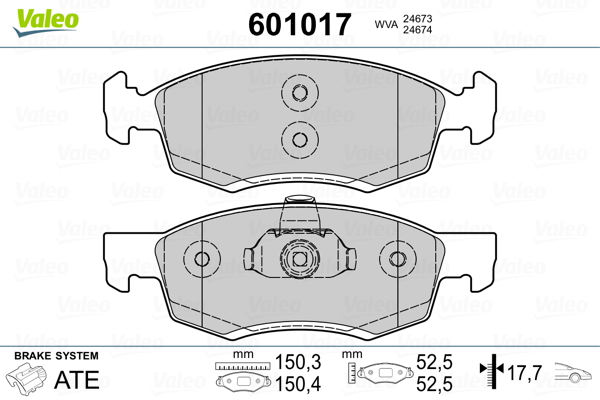 VALEO Első fékbetét 601017_VALEO