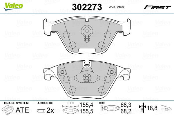 VALEO Első fékbetét 302273_VALEO