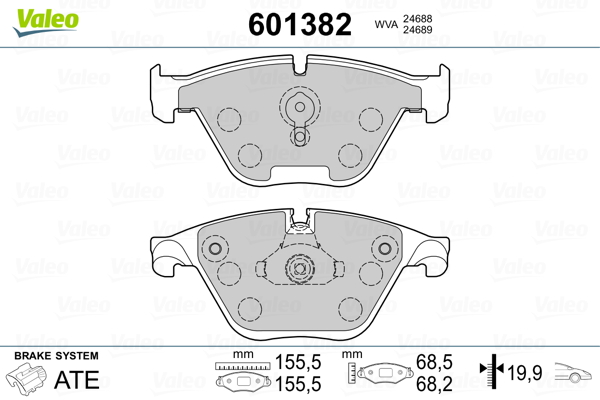 VALEO Első fékbetét 601382_VALEO