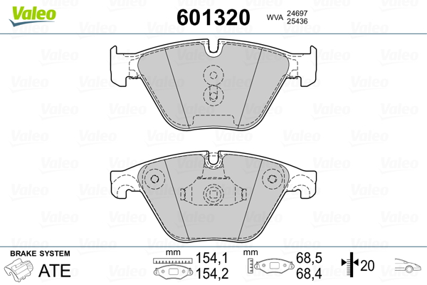 VALEO 601320_VALEO Fékpofa