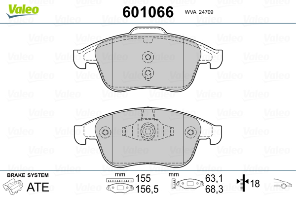 VALEO Első fékbetét 601066_VALEO