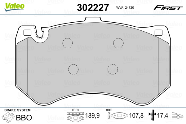 VALEO Első fékbetét 302227_VALEO