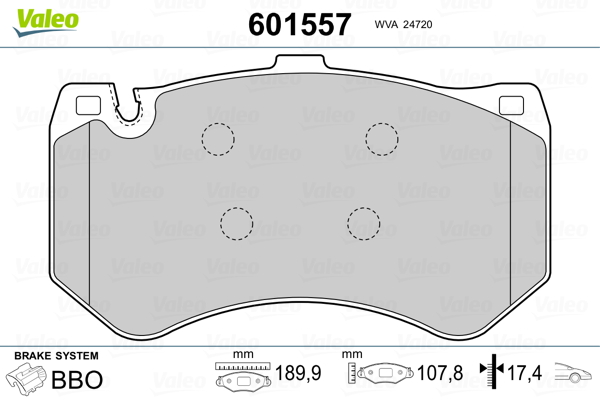 VALEO Első fékbetét 601557_VALEO