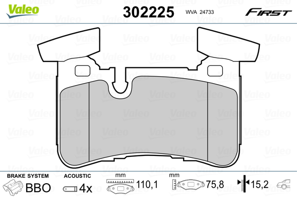 VALEO Hátsó fékbetét 302225_VALEO