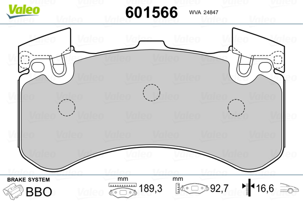 VALEO Első fékbetét 601566_VALEO
