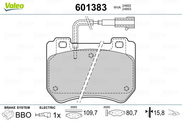 VALEO Első fékbetét 601383_VALEO