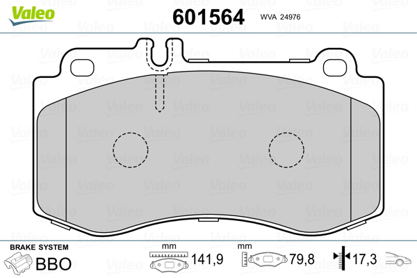 VALEO Első fékbetét 601564_VALEO