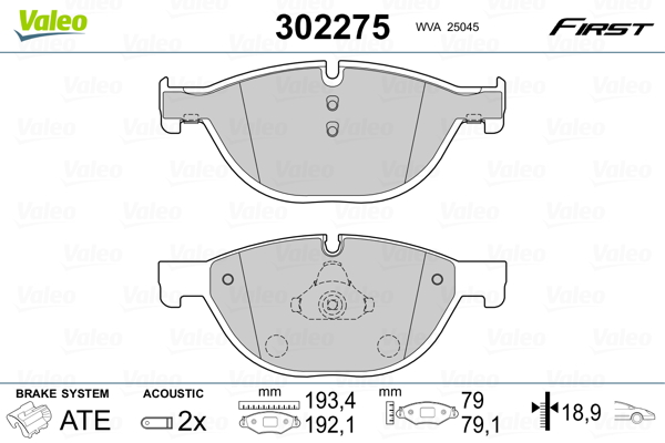 VALEO Első fékbetét 302275_VALEO