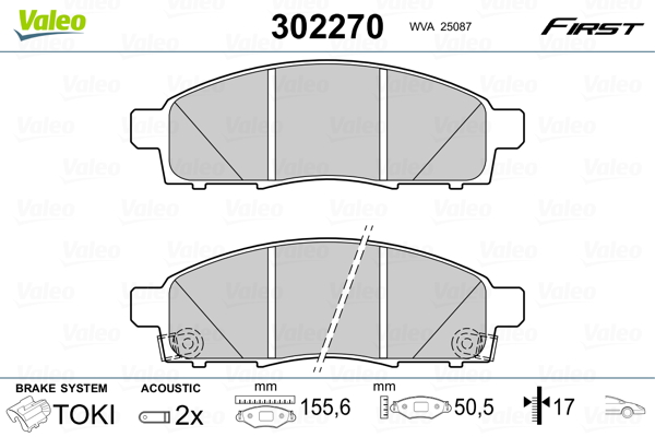 VALEO Első fékbetét 302270_VALEO