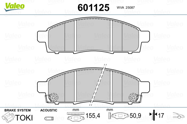 VALEO Első fékbetét 601125_VALEO