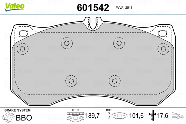 VALEO Első fékbetét 601542_VALEO