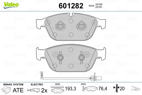 VALEO Fékpofa 601282_VALEO