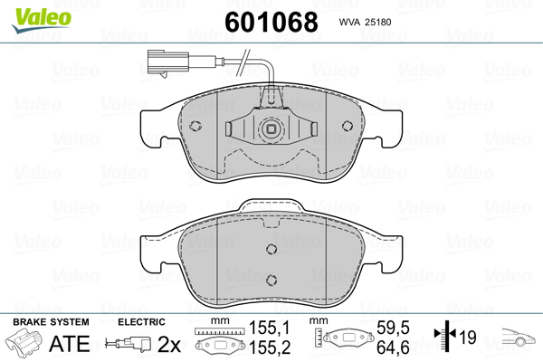 VALEO Első fékbetét 601068_VALEO