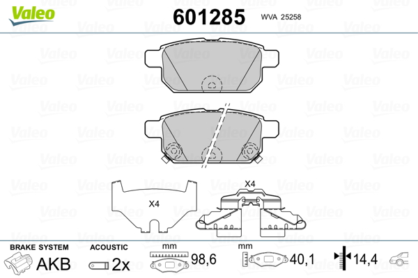 VALEO Fékpofa 601285_VALEO