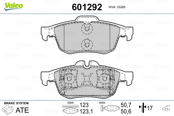 VALEO Fékpofa 601292_VALEO