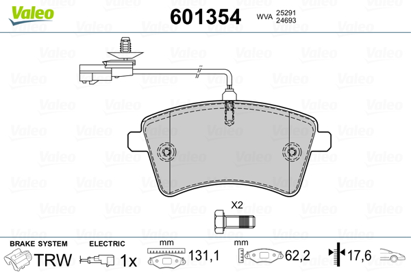 VALEO Első fékbetét 601354_VALEO