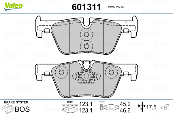 VALEO Hátsó fékbetét 601311_VALEO