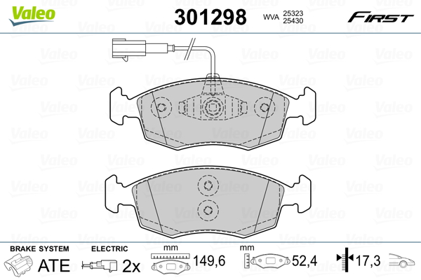 VALEO Első fékbetét 301298_VALEO