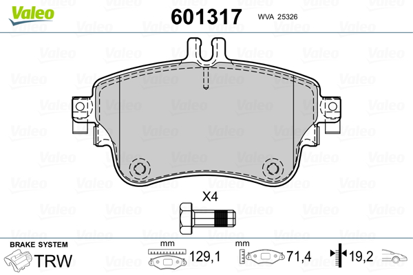 VALEO Fékbetét, mind 601317_VALEO