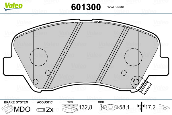 VALEO Első fékbetét 601300_VALEO