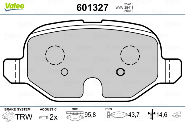 VALEO 601327_VALEO Fékbetét, mind