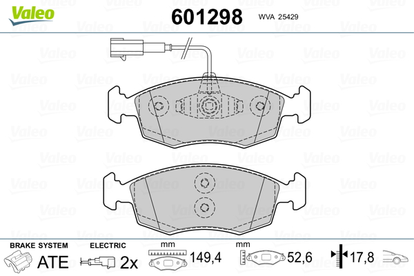 VALEO Első fékbetét 601298_VALEO