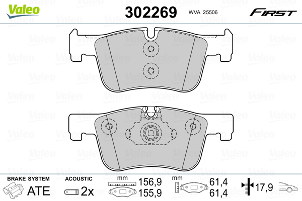 VALEO Első fékbetét 302269_VALEO