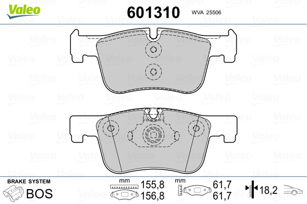 VALEO Első fékbetét 601310_VALEO
