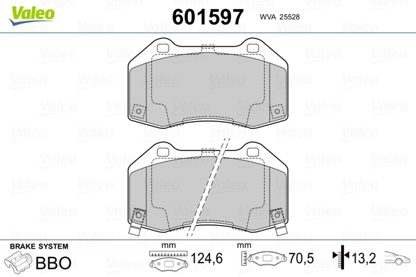 VALEO Első fékbetét 601597_VALEO