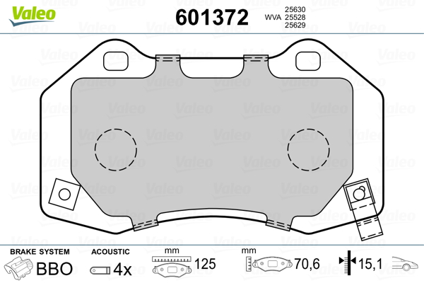 VALEO Első fékbetét 601372_VALEO