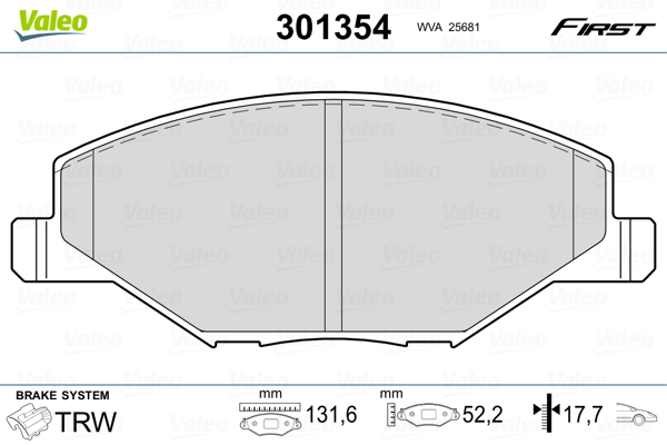 VALEO FIRST Első fékbetét 301354_VALEO