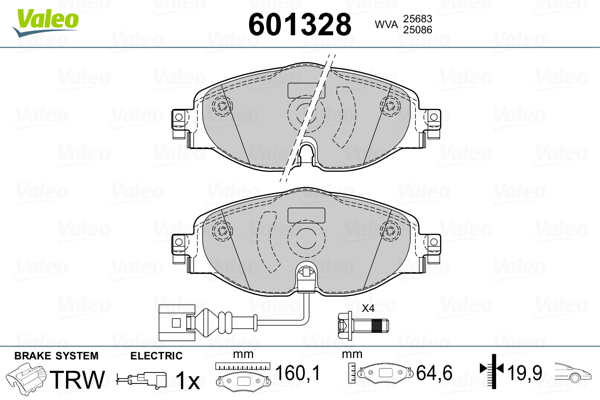 VALEO Első fékbetét 601328_VALEO