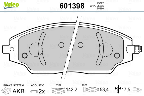 VALEO Első fékbetét 601398_VALEO