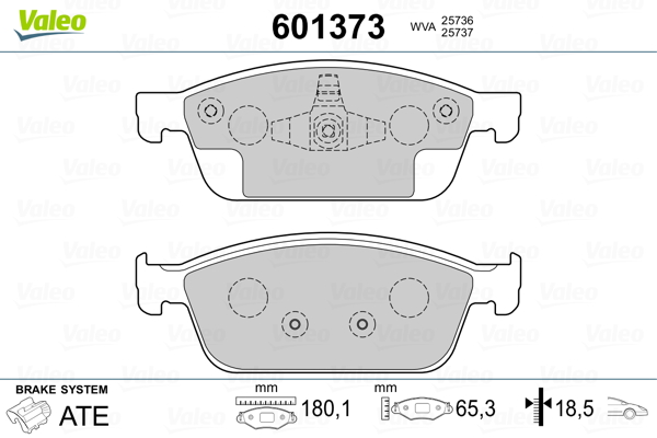 VALEO Első fékbetét 601373_VALEO