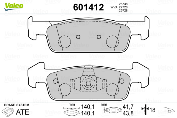 VALEO Első fékbetét 601412_VALEO