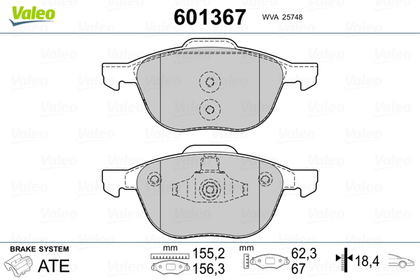 VALEO Első fékbetét 601367_VALEO